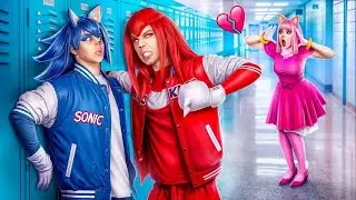 Knuckles vs Sonic! ¡Historia de amor de Sonic y Amy Rose!