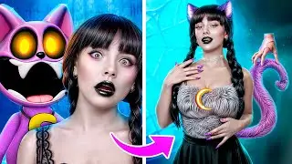 Extreme Makeover from Nerd Catnap to Popular! How to Become Wednesday in Jail!