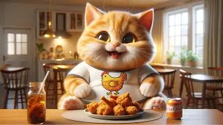Cat Loves Fried Chicken 🐈❤️🍗 #cat #cutecat #cute