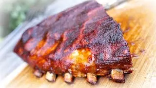 PORK BELLY RIBS - GIANT SMOKED RIBS - how to smoke ribs on the weber kettle