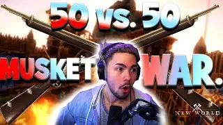 ACTUAL 50 VS. 50 MUSKET WAR?!?! -- NEW WORLD -- BEST WAR EVER.