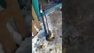 печка на отработке.(горелка самодельная)