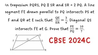 In trapezium PQRS, PQ ∥ SR and SR = 2 PQ. A line segment FE drawn parallel to PQ intersects PS at F