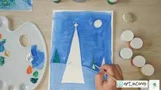 Арт-марафон | В новогоднюю ночь | Как нарисовать новогоднюю ёлку | Уроки рисования для детей
