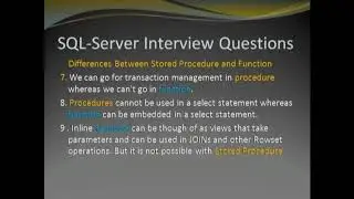 differences between stored Procedure and function