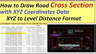 How to Draw Road Cross Section with XYZ Coordinates Data. |Coordinates  Cross Sections|