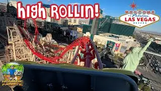 Las Vegas Strip! Big Apple Coaster, Fountains, and Fun!
