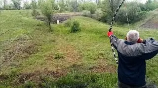 Тестируем лук из ПВХ трубы и стеклоарматуры
