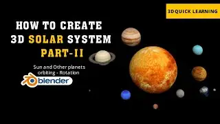 How to Create 3D Solar System, Orbiting Earth, Sun and Space - Simple Blender Animation Tutorial-P2