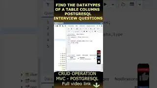PostgreSQL Interview Questions Get Table Column Datatype pgAdmin 