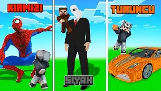 TEK RENK YAPI KAPIŞMASI 😱 - Minecraft