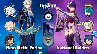 C0 Neuvillette Furina & C0 National Raiden | Spiral Abyss 4.2 - Floor 12 - 9 Stars | Genshin Impact
