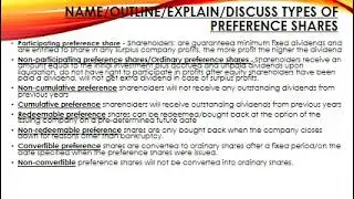 TOPIC 9 INVESTMENT   ordinary vs preferences shares
