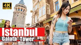 Istanbul 2022 _ Galata Tower _ 24 August Walking Tour _ 4k UHD 60fps