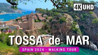 TOSSA DE MAR Walking Tour 4K 60fps ☀️ SPAIN 2024 Summer Walk