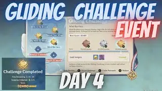 Genshin Impact Gliding challenge Day 4 - Wind Barriers