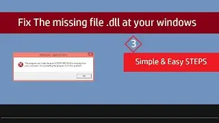 How to Fix All .DLL file Missing Error in Windows | .DLL error fixing with simple way.