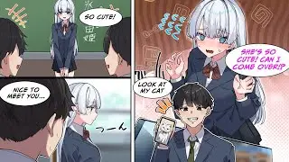 [Manga Dub] The new girl is super cold until I show her a picture of my pet cat... [RomCom]