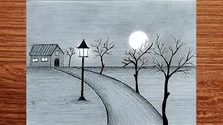 How to Draw a Very Easy Pencil Landscape | Nature Scenery Drawing for Beginners