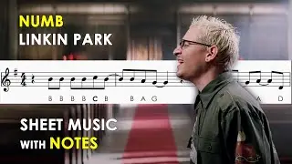 Numb - Linkin Park| Sheet Music with Easy Notes for Recorder, Violin Beginners Tutorial