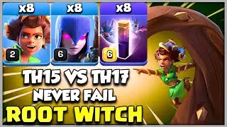 Th15 vs Th17 Root Rider Witch Never Fail!! Best Th15 vs Th17 CWL Attack Strategy in Clash of Clans