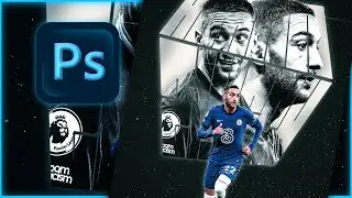 How to make a Ziyech football visual! - Abstract Football Poster Tutorial (Photoshop)