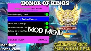 MOD MENU HONOR OF KINGS LEGENDARY NO BAN USE MAP HACK!!
