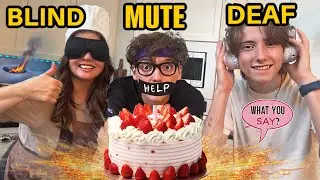 FAMILY ATTEMPTS BLIND DEAF MUTE BAKING CHALLENGE 🎂 🤯