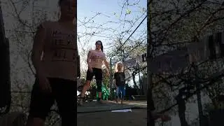 #Полина тренер или фитнес с ребёнком. с двумя детьми.