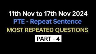 PTE Repeat Sentence (Part-4) Nov Exam Prediction | repeat sentence pte practice with answers. 