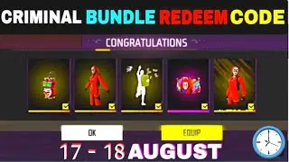 Free Fire Redeem Code Today 18 August | Red Criminal Bundle Redeem Code | FF Redeem Code Today