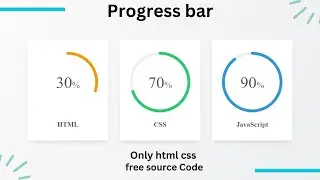 How To Make Circular Progress Bar Using HTML CSS JavaScript || Progress bar in html css
