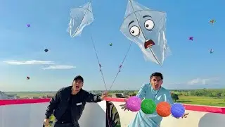 Big Unique Plasticbag Sherla Kite Flying | Plasticbag Sherla Kite Create 