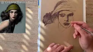 Painting Challenge #120 / Dibujando con boligrafo sobre tabla