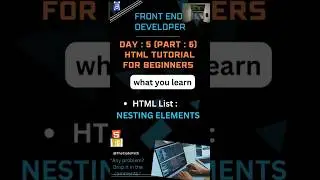 Want to Master HTML? WATCH THIS ||Nested List #html5 #learnhtml5andcss3 #shorts #htmltutorial #html5