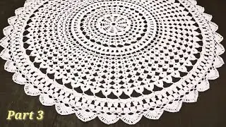 73 cm #Part 3 Tutorial taplak meja bulat R36 s/d R44 #doilycrochet
