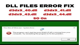 How to fix dll error d3dx9_40.dll or other game errors in windows
