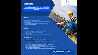 Anunț recrutare Montatori Panouri Fotovoltaice   Ilfov