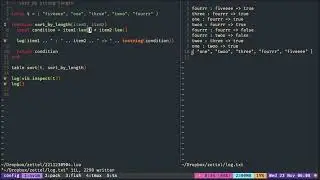 Lua Tutorial Neovim: table sort by string length