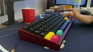 Geonworks F1-88 - Lubed Cherry Ergo clears on aluminum plate | Typing ASMR