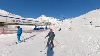 Obertauern, Austria, January 2024. Ski run blue 10a/8a