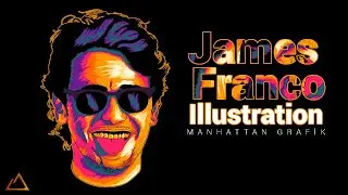 James Franco Illustration #1 LINEART - (How to create Vector Art / Vexel Art on Illustrator CC)
