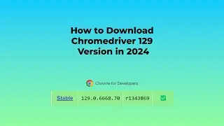how to download Chromedriver 129 Version in 2024