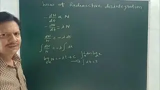 Law of disintegration or Decay Equation, class 12, Chapter 13 Nuclei  #rbse #cbse #Physics 365