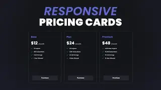 Responsive Pricing Cards Using HTML and CSS
