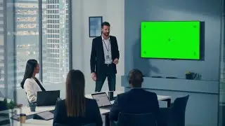 conference room, tv screen green screen