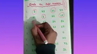 Circle the Odd number || Math Worksheet || Kindergarden #worksheet #ukg #math #circle #oddnumbers