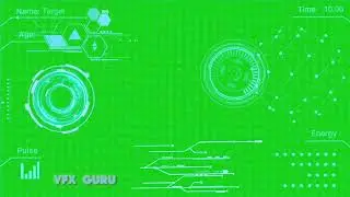 Robot HUD Green Screen + Sound Effect    CYBORG VISION    VFX GURU