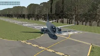 Capt Porco lands the 737-800 at Challenge Island.