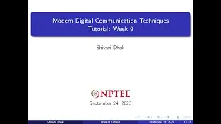 Week 9 ||Solved Example: MAP, ML, Matched Filter || NPTEL || Modern Digital Communication Techniques